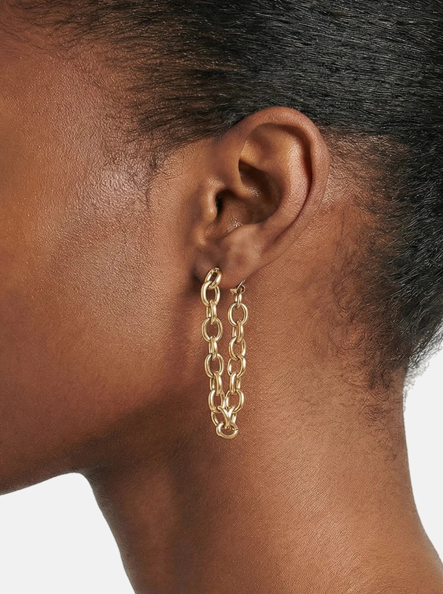 DOUBLE CHAIN EARRINGS