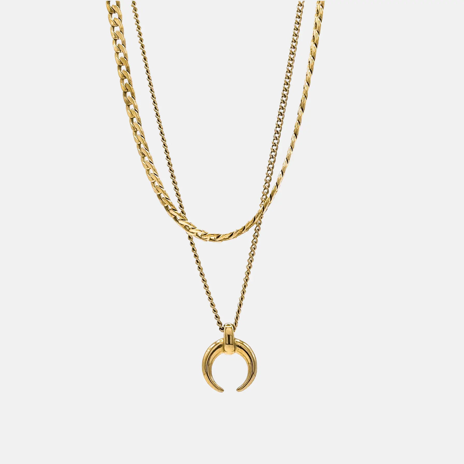 DOUBLE LAYER MOON NECKLACE