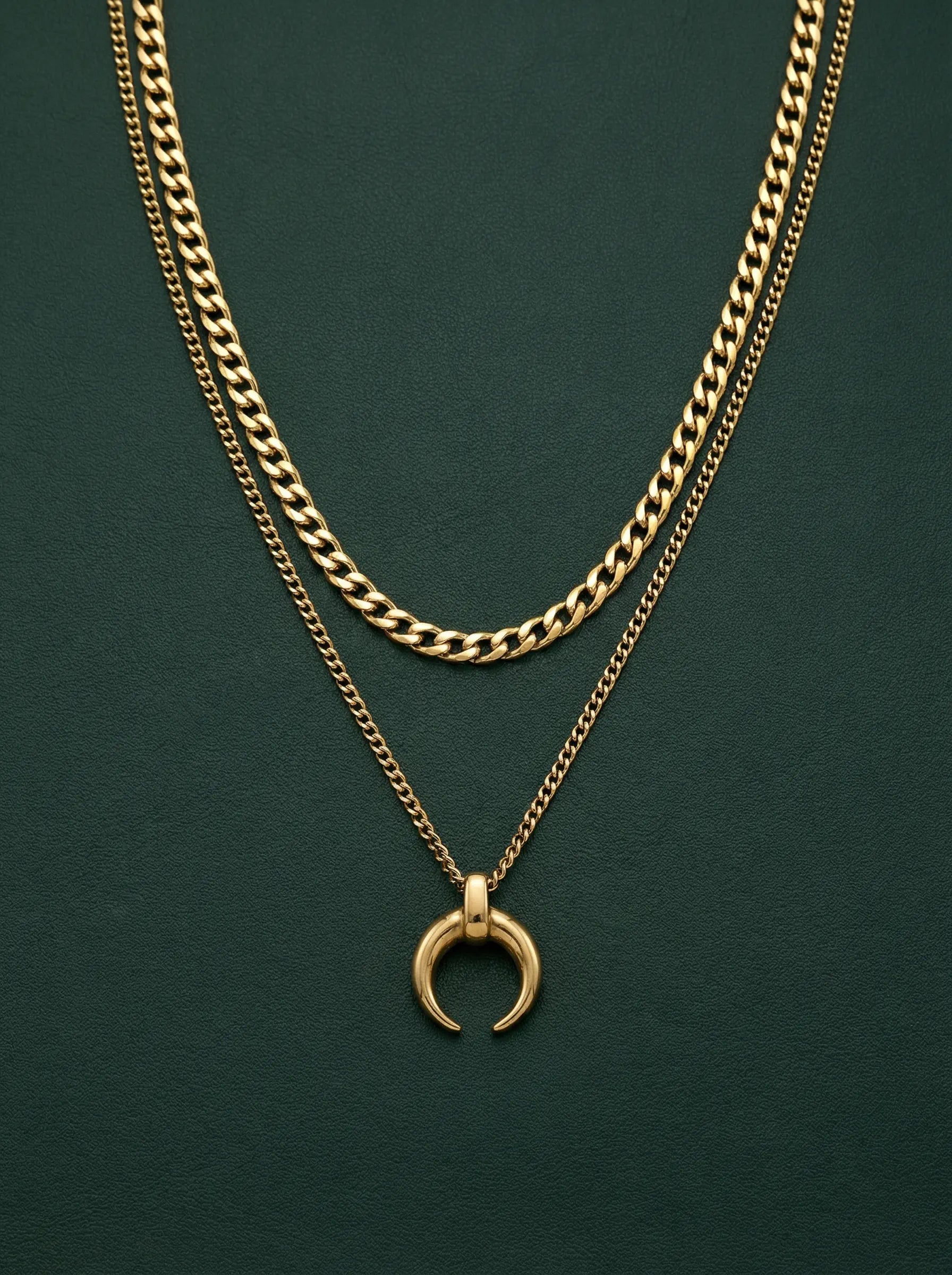 DOUBLE LAYER MOON NECKLACE